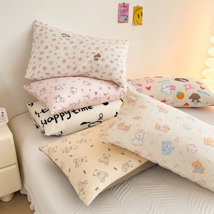 91家纺网 家纺一手货源 找家纺 （总）多品2025新款宿舍卡通ins风水洗棉枕套