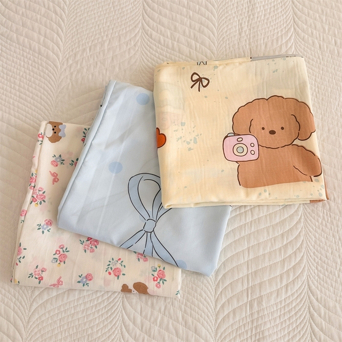 （总）多品2025新款宿舍卡通ins风水洗棉枕套