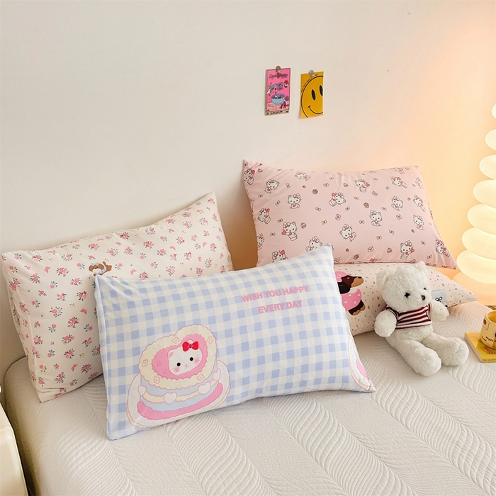 91家纺网 家纺一手货源 找家纺 （总）多品2025新款宿舍卡通ins风水洗棉枕套