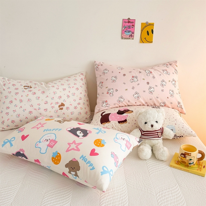 91家纺网 家纺一手货源 找家纺 （总）多品2025新款宿舍卡通ins风水洗棉枕套