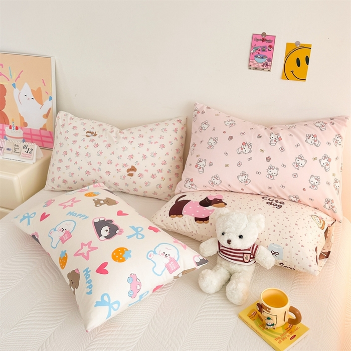91家纺网 家纺一手货源 找家纺 （总）多品2025新款宿舍卡通ins风水洗棉枕套