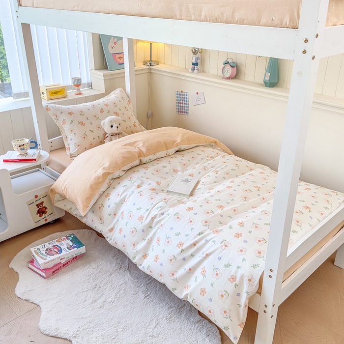 鑫宇 2025新款全棉纯棉13372宽幅学生上下铺三件套 那朵花开