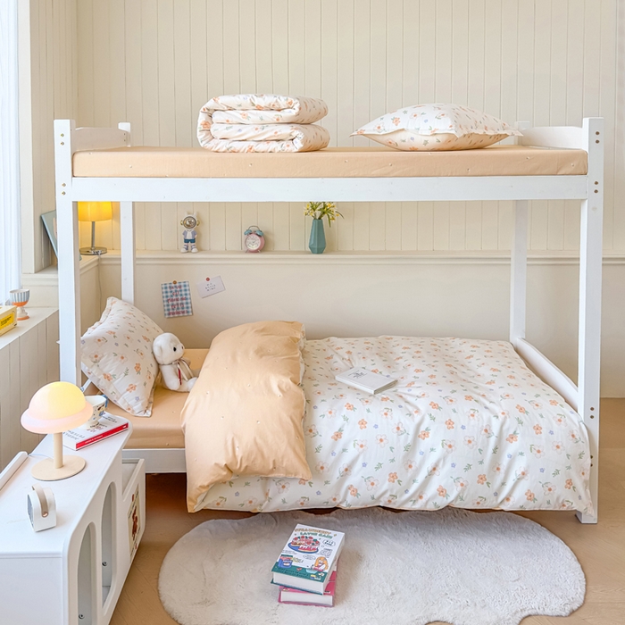 91家纺网 家纺一手货源 找家纺 鑫宇 2025新款全棉纯棉13372宽幅学生上下铺三件套 那朵花开