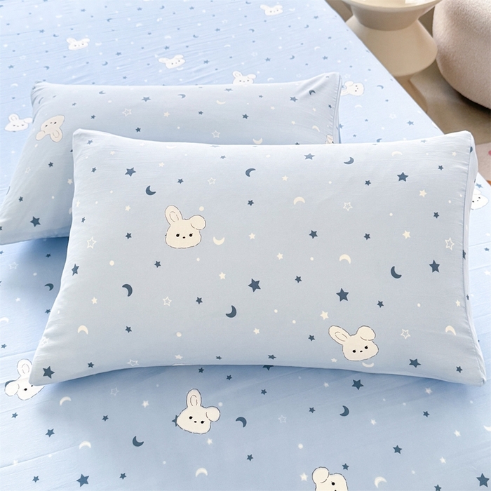 多品2025新款宿舍卡通ins风水洗棉枕套 星空小兔