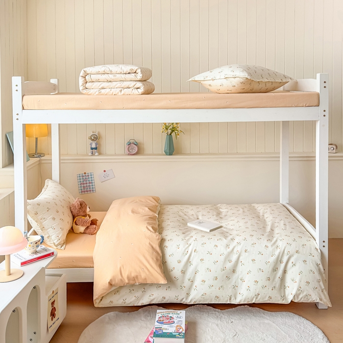 91家纺网 家纺一手货源 找家纺 鑫宇 2025新款全棉纯棉13372宽幅学生上下铺三件套 浅浅花样