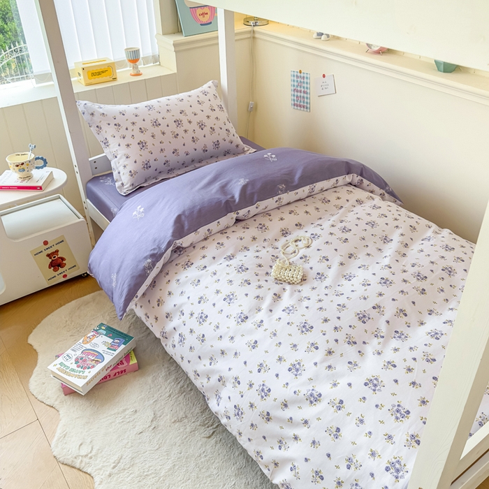 91家纺网 家纺一手货源 找家纺 鑫宇 2025新款全棉纯棉13372宽幅学生上下铺三件套 清风若凡