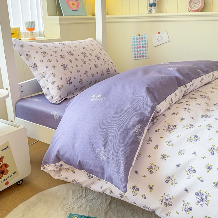 91家纺网 家纺一手货源 找家纺 鑫宇 2025新款全棉纯棉13372宽幅学生上下铺三件套 清风若凡