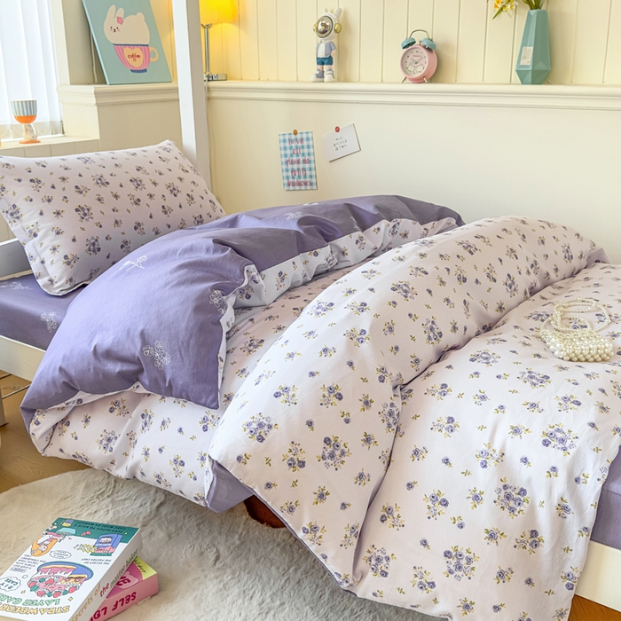 91家纺网 家纺一手货源 找家纺 鑫宇 2025新款全棉纯棉13372宽幅学生上下铺三件套 清风若凡