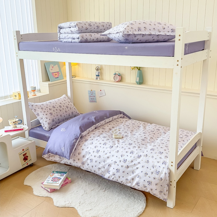 91家纺网 家纺一手货源 找家纺 鑫宇 2025新款全棉纯棉13372宽幅学生上下铺三件套 清风若凡