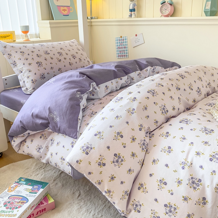 91家纺网 家纺一手货源 找家纺 鑫宇 2025新款全棉纯棉13372宽幅学生上下铺三件套 清风若凡