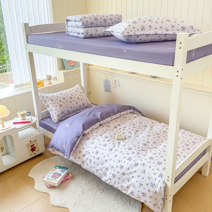 91家纺网 家纺一手货源 找家纺 鑫宇 2025新款全棉纯棉13372宽幅学生上下铺三件套 清风若凡