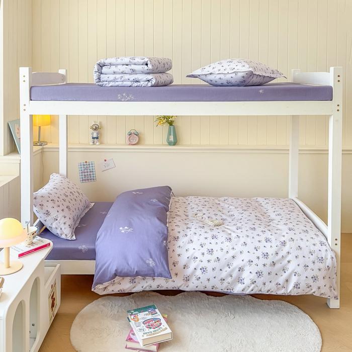 91家纺网 家纺一手货源 找家纺 鑫宇 2025新款全棉纯棉13372宽幅学生上下铺三件套 清风若凡