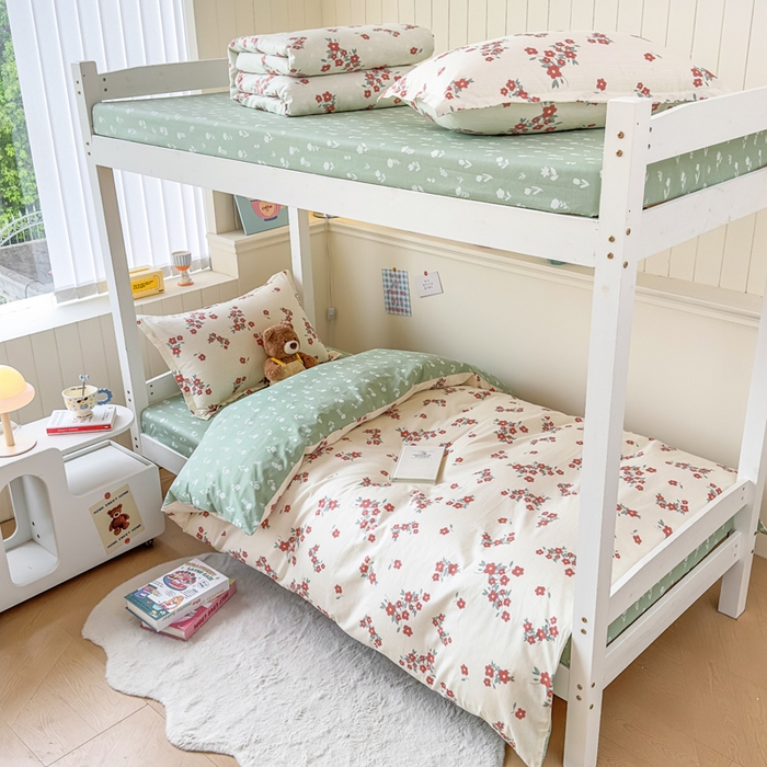 鑫宇 2025新款全棉纯棉13372宽幅学生上下铺三件套 清风细语