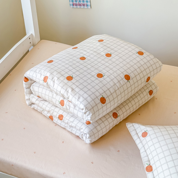 91家纺网 家纺一手货源 找家纺 鑫宇 2025新款全棉纯棉13372宽幅学生上下铺三件套 秋实