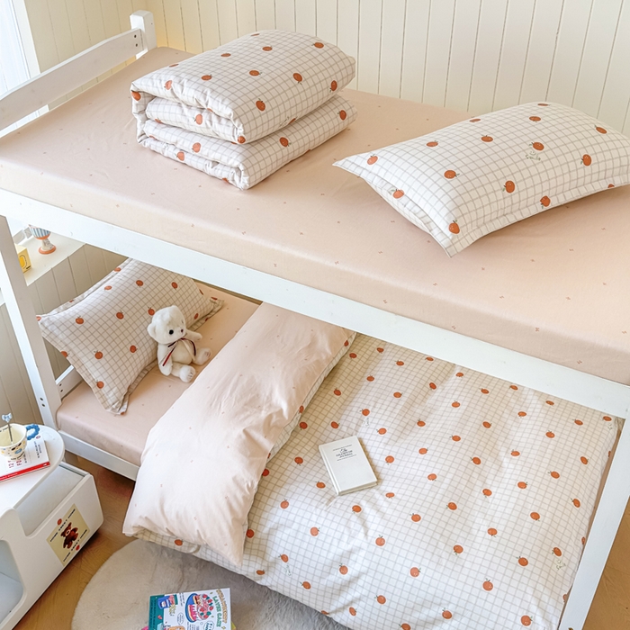 91家纺网 家纺一手货源 找家纺 鑫宇 2025新款全棉纯棉13372宽幅学生上下铺三件套 秋实