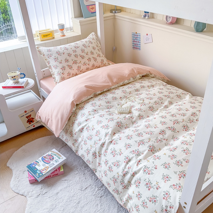 91家纺网 家纺一手货源 找家纺 鑫宇 2025新款全棉纯棉13372宽幅学生上下铺三件套 素寻