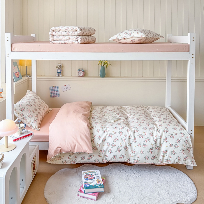 91家纺网 家纺一手货源 找家纺 鑫宇 2025新款全棉纯棉13372宽幅学生上下铺三件套 素寻