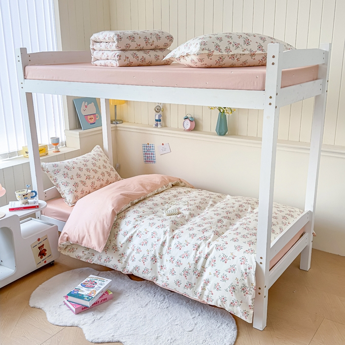 91家纺网 家纺一手货源 找家纺 鑫宇 2025新款全棉纯棉13372宽幅学生上下铺三件套 素寻