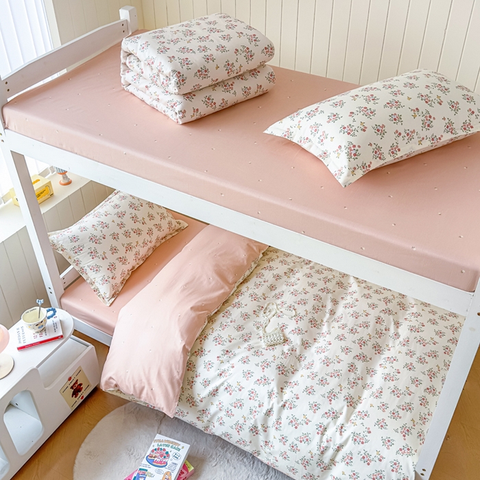 91家纺网 家纺一手货源 找家纺 鑫宇 2025新款全棉纯棉13372宽幅学生上下铺三件套 素寻