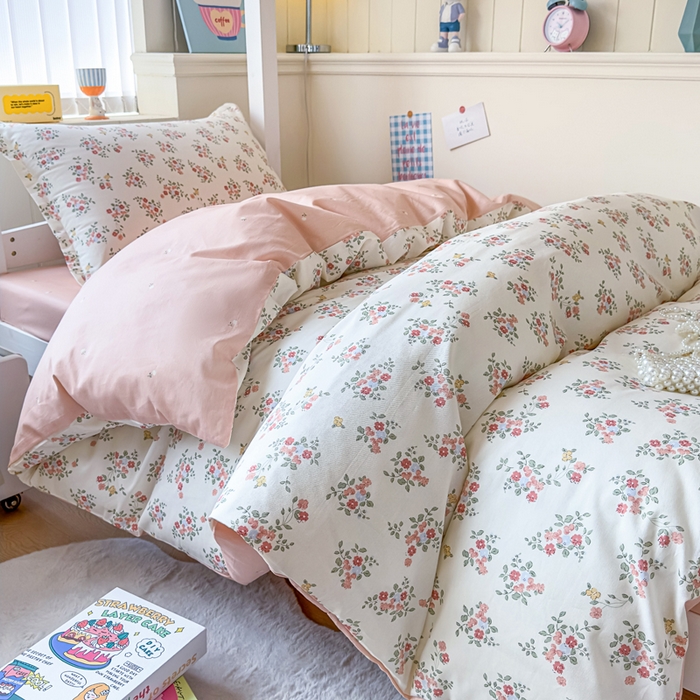 91家纺网 家纺一手货源 找家纺 鑫宇 2025新款全棉纯棉13372宽幅学生上下铺三件套 素寻