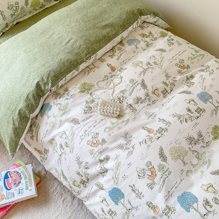 91家纺网 家纺一手货源 找家纺 鑫宇 2025新款全棉纯棉13372宽幅学生上下铺三件套 童话故事