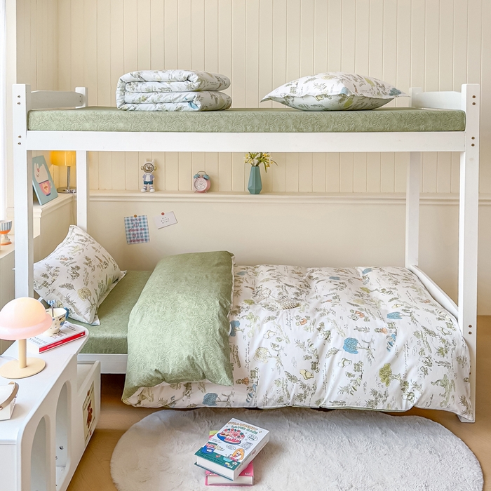 91家纺网 家纺一手货源 找家纺 鑫宇 2025新款全棉纯棉13372宽幅学生上下铺三件套 童话故事