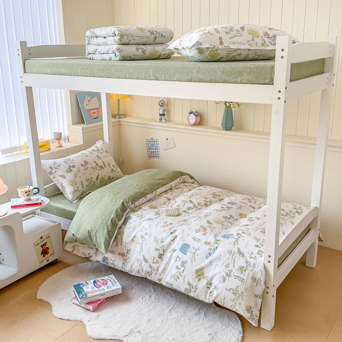 91家纺网 家纺一手货源 找家纺 鑫宇 2025新款全棉纯棉13372宽幅学生上下铺三件套 童话故事