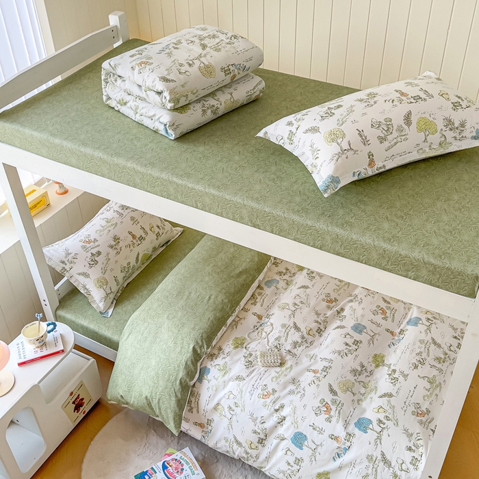 91家纺网 家纺一手货源 找家纺 鑫宇 2025新款全棉纯棉13372宽幅学生上下铺三件套 童话故事