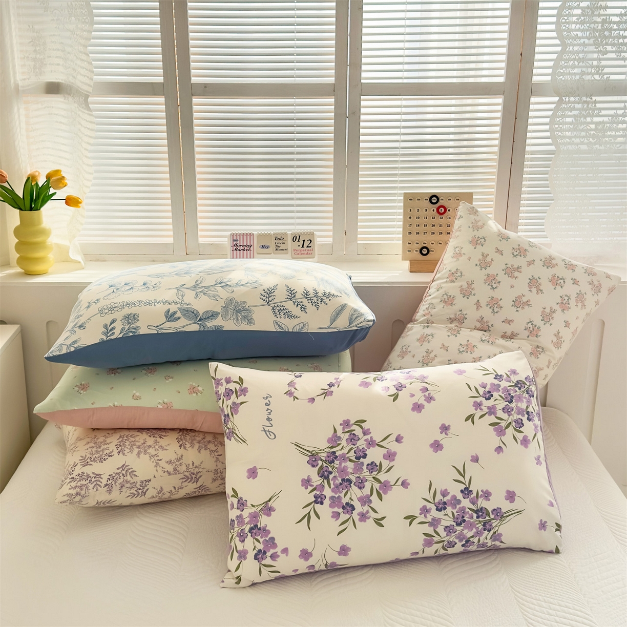 91家纺网 家纺一手货源 找家纺 （总）多品家纺 2025新款花卉水洗棉单枕套枕套单件