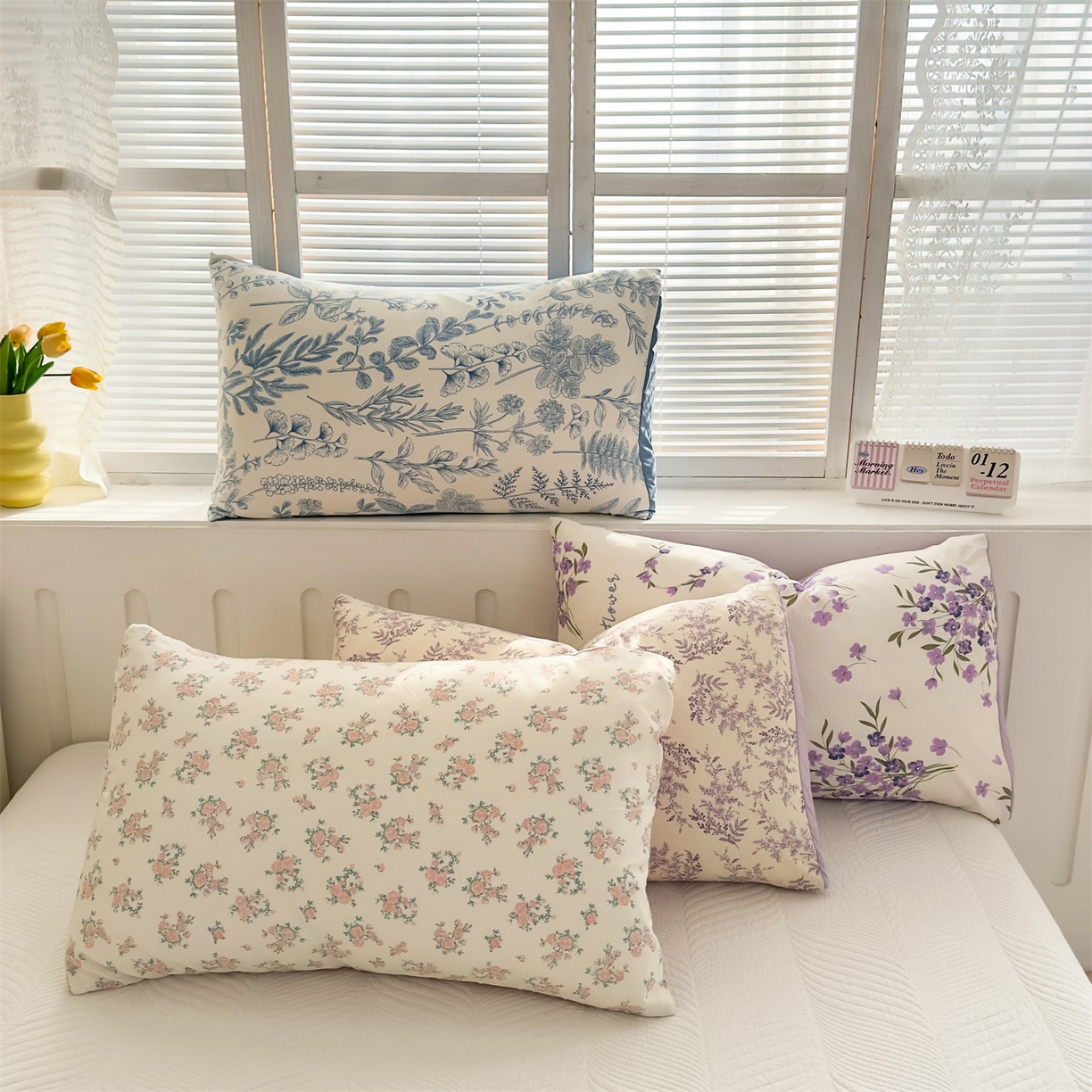 91家纺网 家纺一手货源 找家纺 （总）多品家纺 2025新款花卉水洗棉单枕套枕套单件