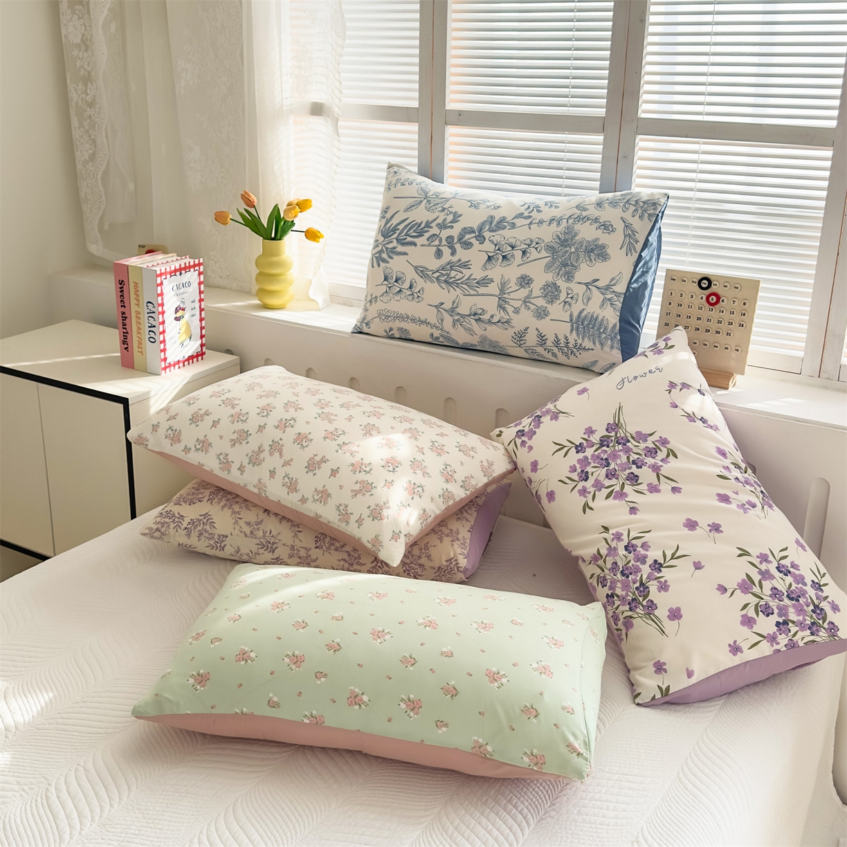 91家纺网 家纺一手货源 找家纺 （总）多品家纺 2025新款花卉水洗棉单枕套枕套单件