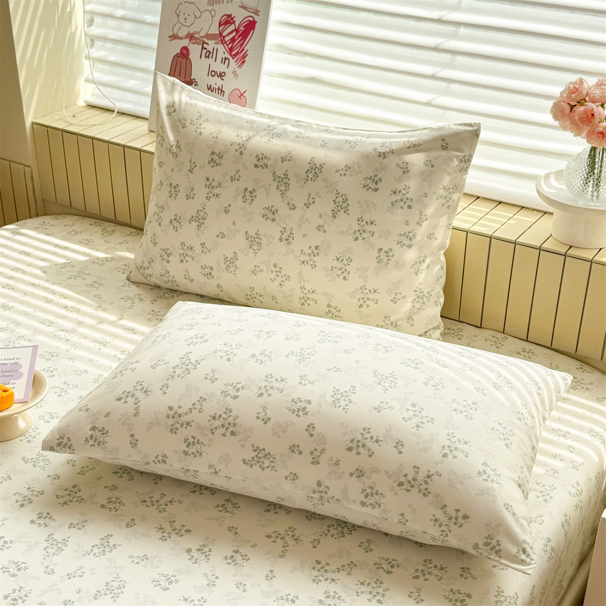 多品家纺 2025新款花卉水洗棉单枕套枕套单件 翠微