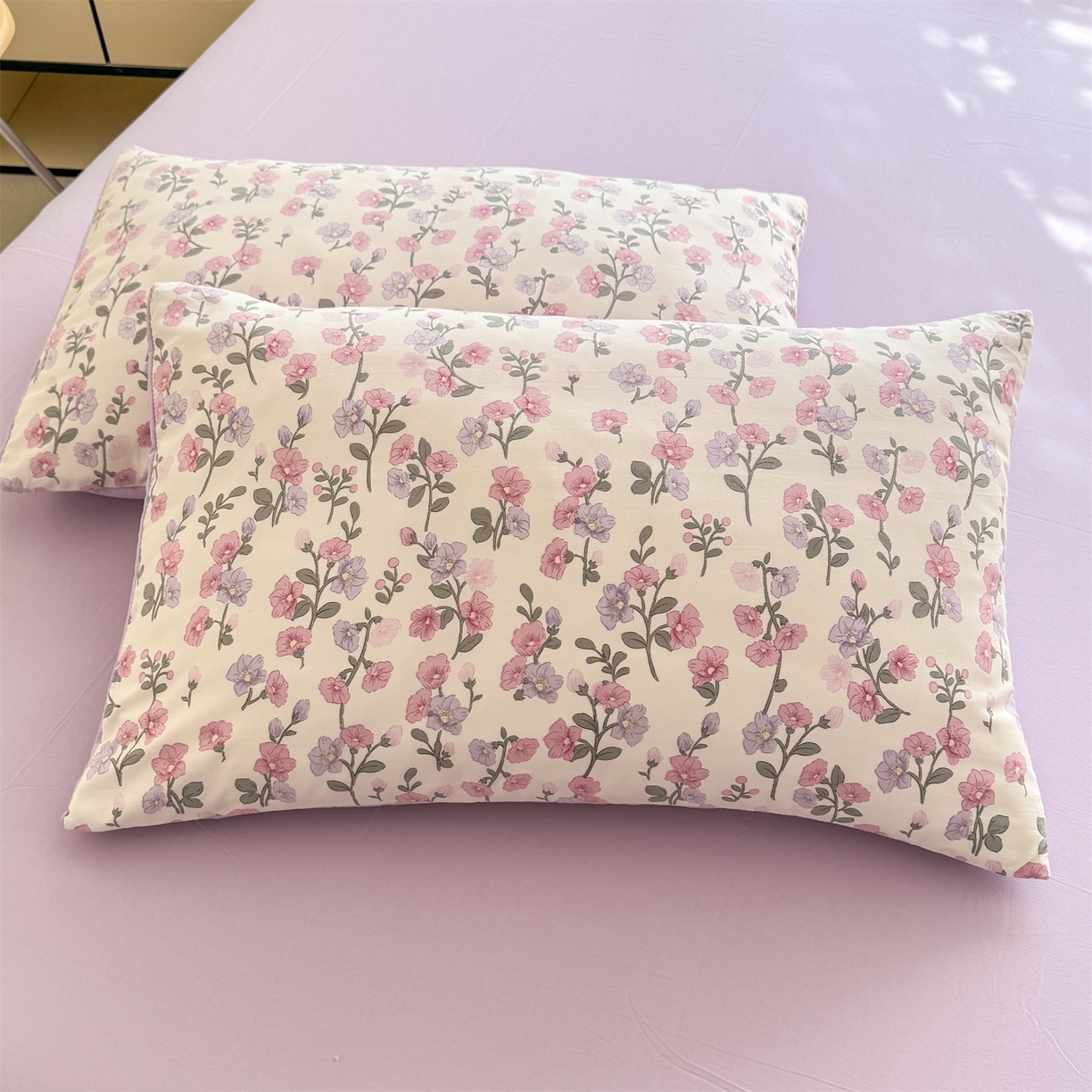 多品家纺 2025新款花卉水洗棉单枕套枕套单件 午后花园