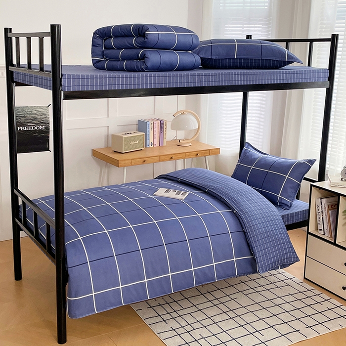 91家纺网 家纺一手货源 找家纺 锦润 2025新款印花12868全棉学生宿舍三件套纯棉六件套创意空间