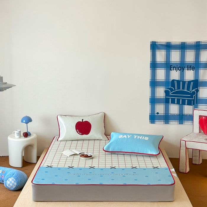 91家纺网 家纺一手货源 找家纺 （总）觅糖2025新款ins冰藤席毛巾绣凉席