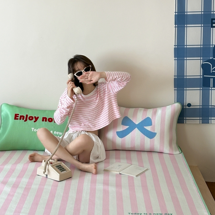 91家纺网 家纺一手货源 找家纺 （总）觅糖2025新款ins冰藤席毛巾绣凉席