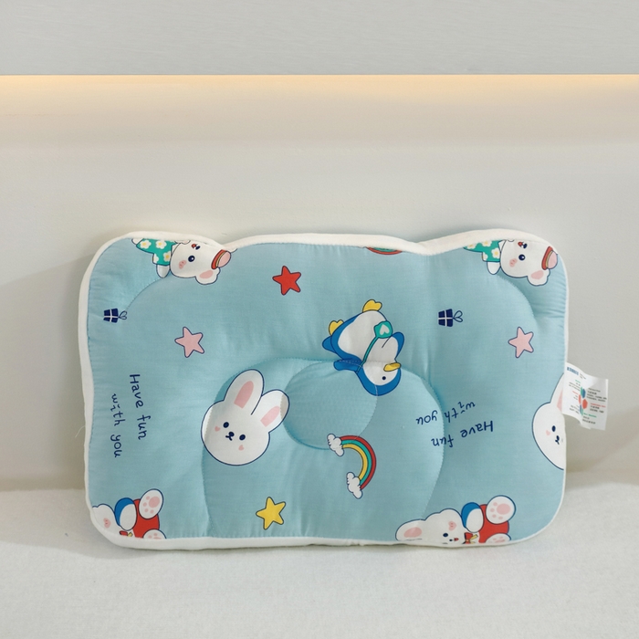 91家纺网 家纺一手货源 找家纺 冬巢2025新款全棉a类儿豆豆枕幼儿园午睡枕芯颈椎枕头0-3-6岁宝宝定型枕可水洗 彩虹兔大童款40*60