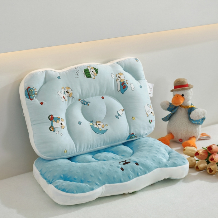 冬巢2025新款全棉a类儿豆豆枕幼儿园午睡枕芯颈椎枕头0-3-6岁宝宝定型枕可水洗 哆啦狗大童款40*60