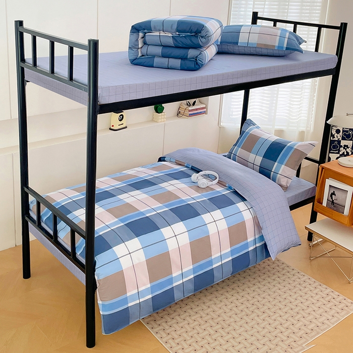 91家纺网 家纺一手货源 找家纺 锦润家纺2025新款全棉13372学生三件套纯棉宿舍六件套 匆匆那年