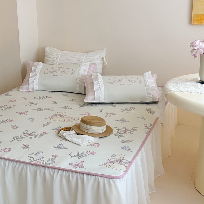 91家纺网 家纺一手货源 找家纺 （总）觅糖2025新款博主风雪纺花边藤席 