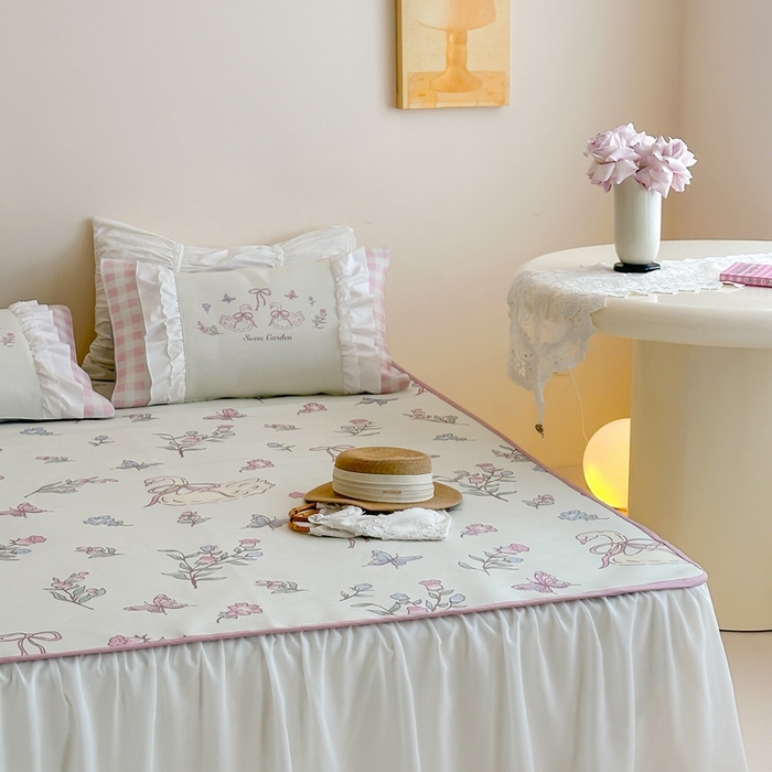 91家纺网 家纺一手货源 找家纺 （总）觅糖2025新款博主风雪纺花边藤席 