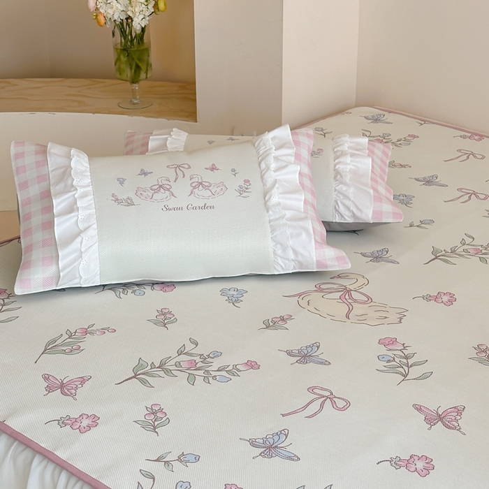 91家纺网 家纺一手货源 找家纺 （总）觅糖2025新款博主风雪纺花边藤席 