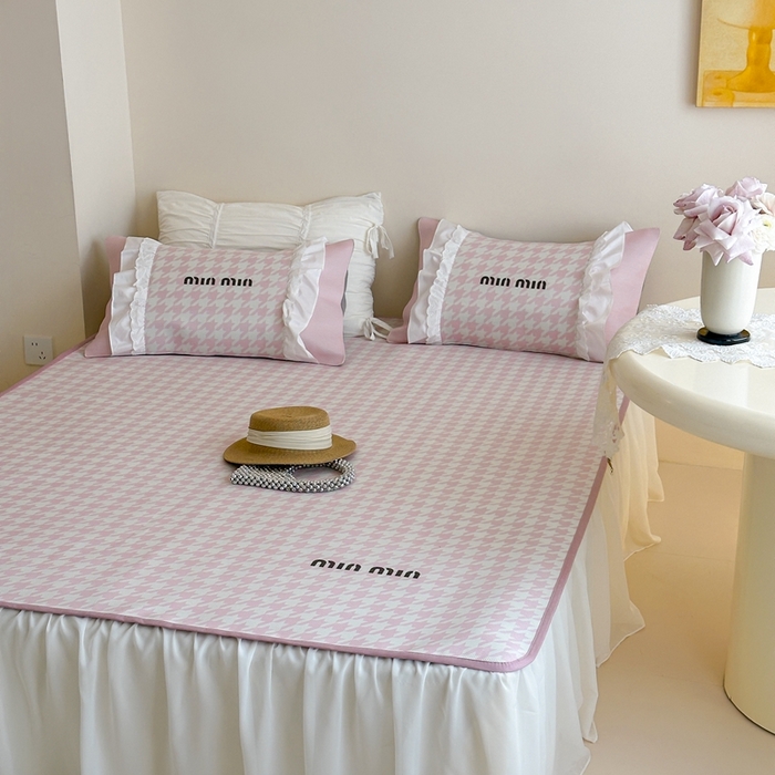 91家纺网 家纺一手货源 找家纺 觅糖2025新款博主风雪纺花边藤席  min粉格