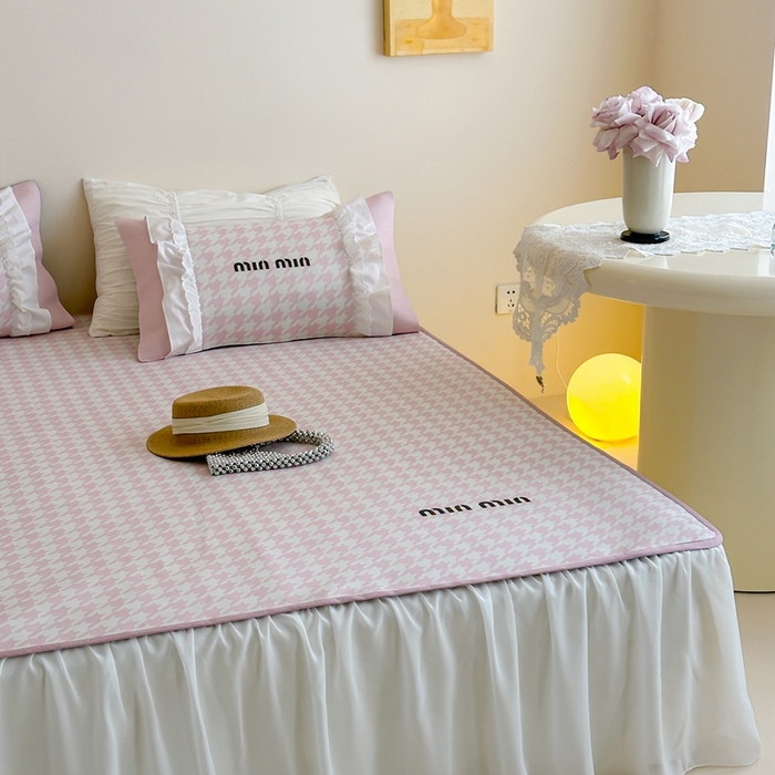 91家纺网 家纺一手货源 找家纺 觅糖2025新款博主风雪纺花边藤席  min粉格