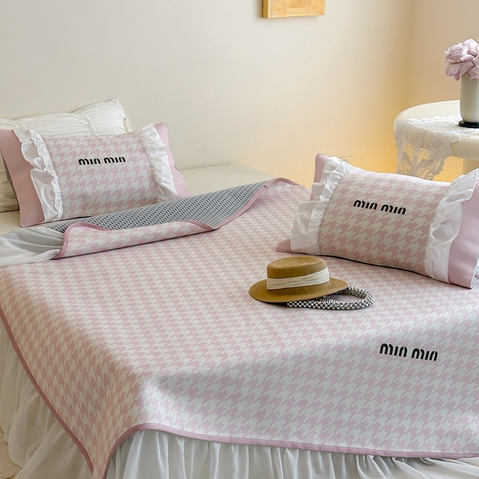 91家纺网 家纺一手货源 找家纺 觅糖2025新款博主风雪纺花边藤席  min粉格