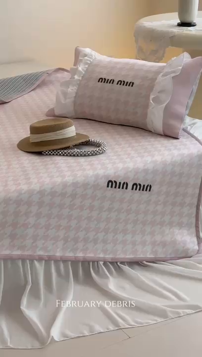 91家纺网 家纺一手货源 找家纺 觅糖2025新款博主风雪纺花边藤席  min粉格