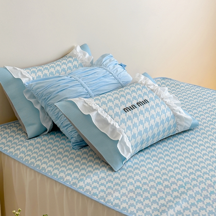 91家纺网 家纺一手货源 找家纺 觅糖2025新款博主风雪纺花边藤席  min蓝格