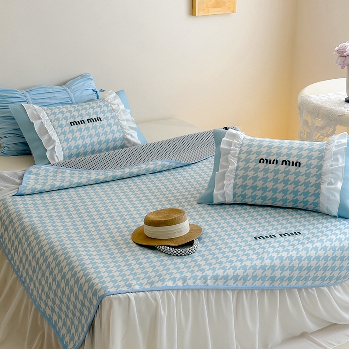 91家纺网 家纺一手货源 找家纺 觅糖2025新款博主风雪纺花边藤席  min蓝格