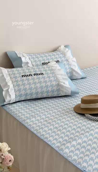 91家纺网 家纺一手货源 找家纺 觅糖2025新款博主风雪纺花边藤席  min蓝格