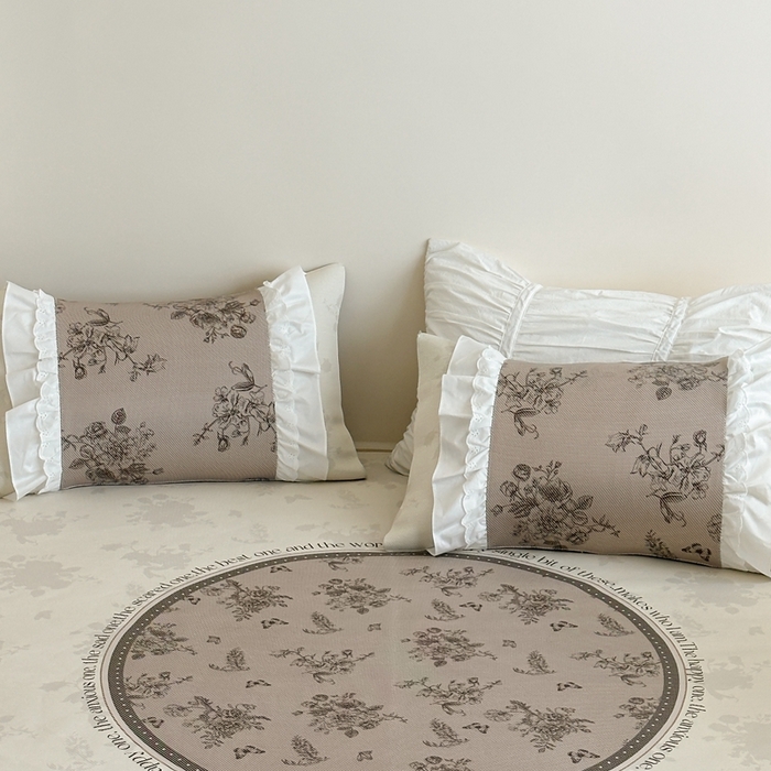 91家纺网 家纺一手货源 找家纺 觅糖2025新款博主风雪纺花边藤席  法式庄园